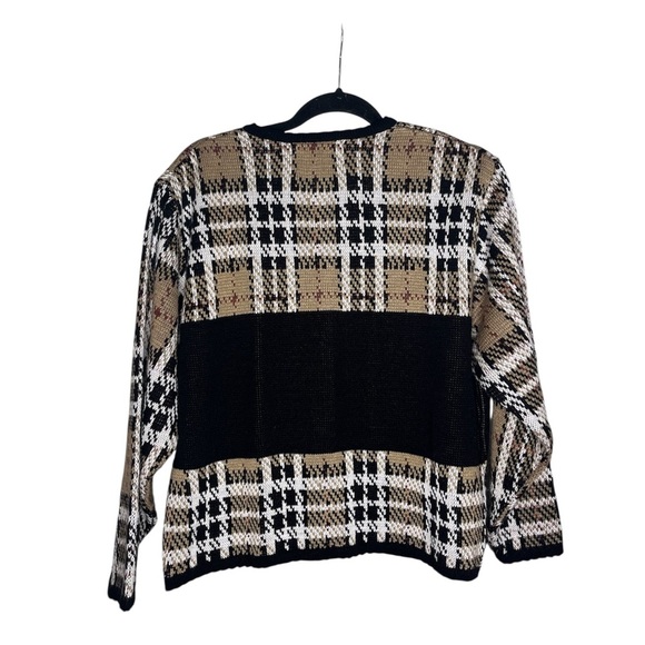 Vintage Tally-Ho women's cardigan sweater plaid pattern with Scottie dogs size M - Picture 2 of 3